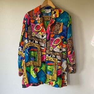 VINTAGE Fashion Network 100% silk blouse